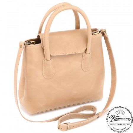  Женская кожаная сумка "Ванесса" (бежевая)